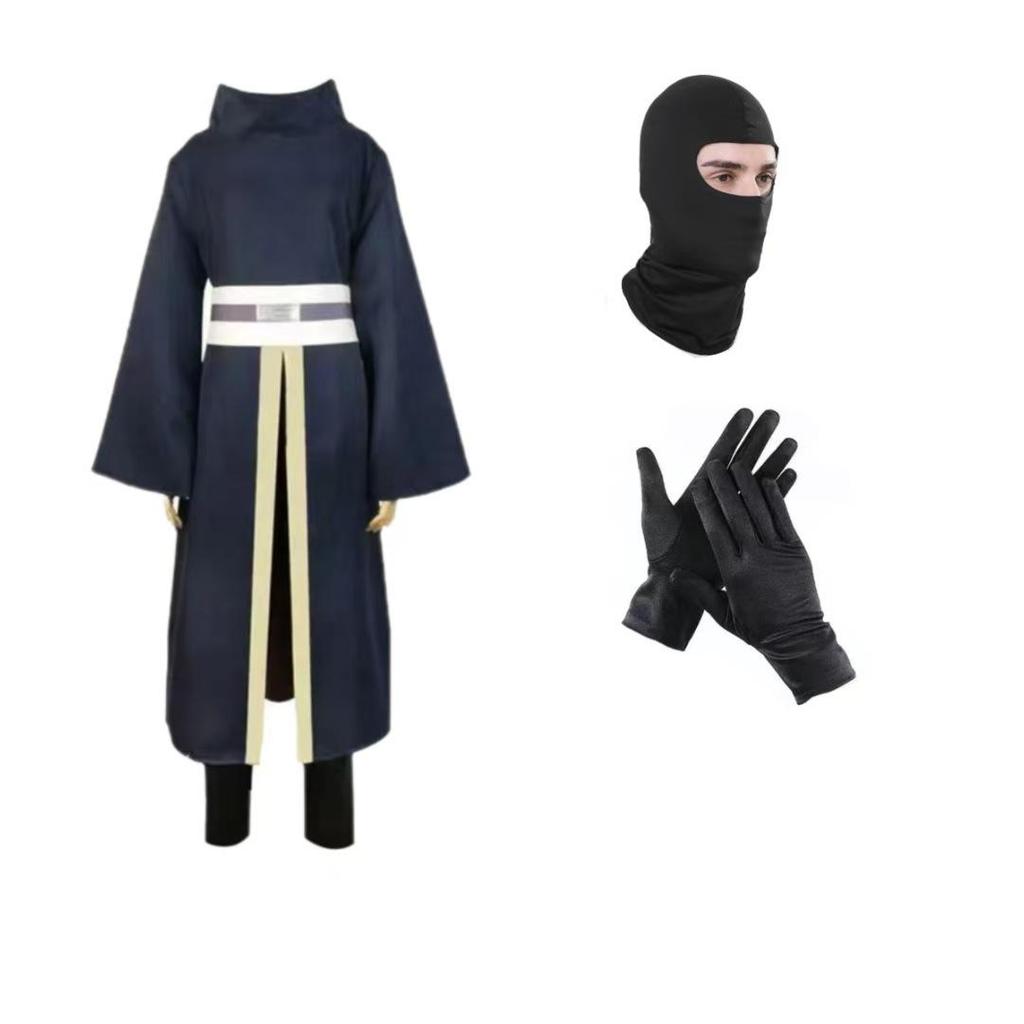 Costume de Guerre Uchiha Obito Akatsuki avec Masque & Éventail - Tenue Cosplay Naruto