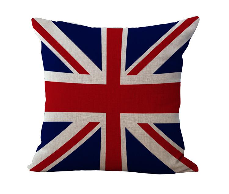 Cozy Cushion Cover American & British Flags Pet Dog Printed Personality Throw Pillow Case Home Decorative Pillows Square 45x45cm