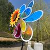 1Pc Outdoor Garden Lawn Yard Bird-Scaring Wind Spinner Fruit Garden Reflective Six Color Dazzling Sunflower Windmill Kids Toys