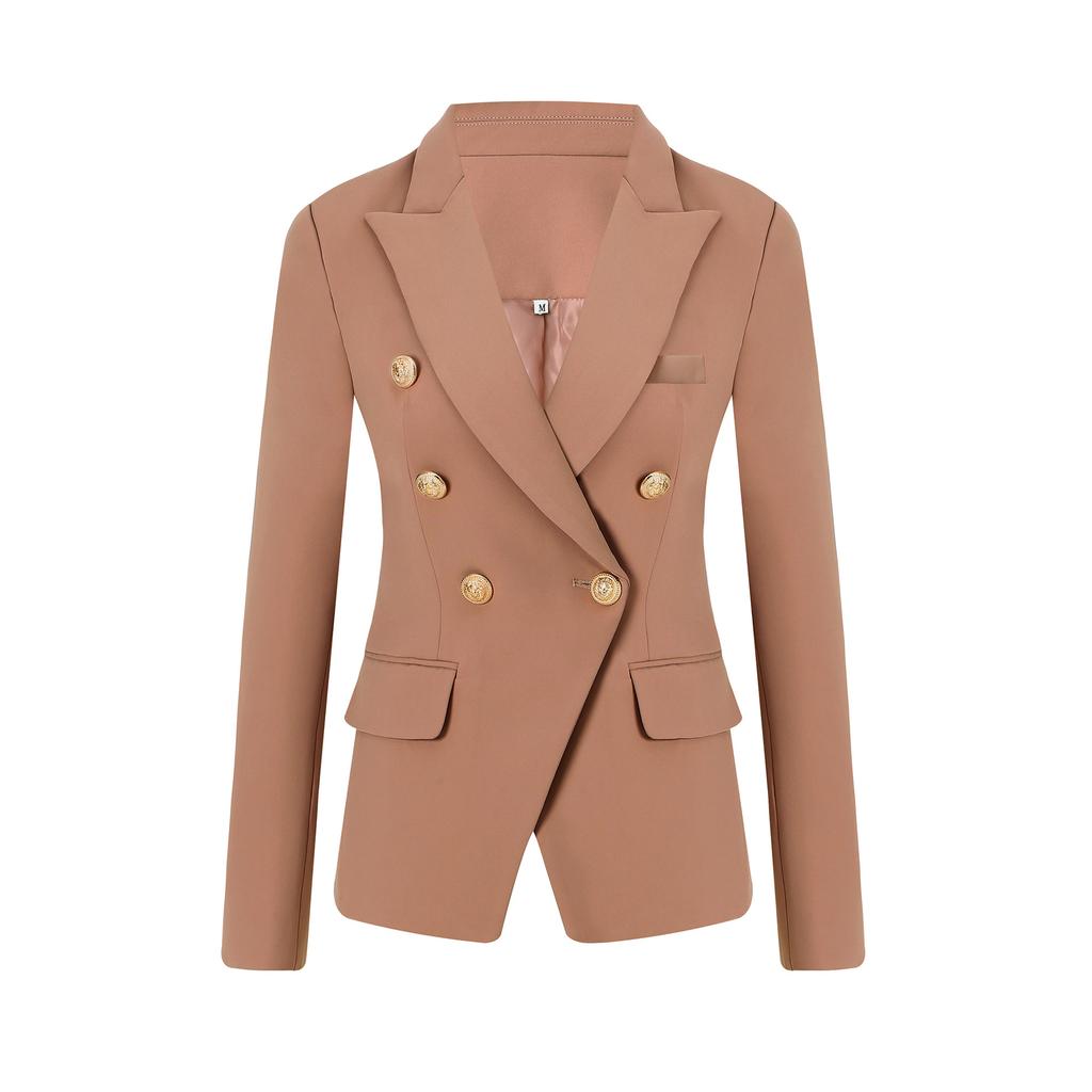 New double-breasted suit solid-color suit multi-color slim-fitting and thin temperament blazer women