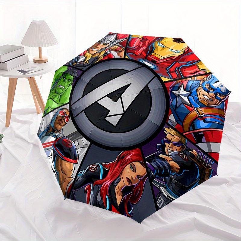 Дисней Мстители, Супергерои, Командная работа, Высококачественный зонт, Восьмиреберная складная конструкция, Автоматическое открытие и закрытие, Маленький, Стильный и Практичный