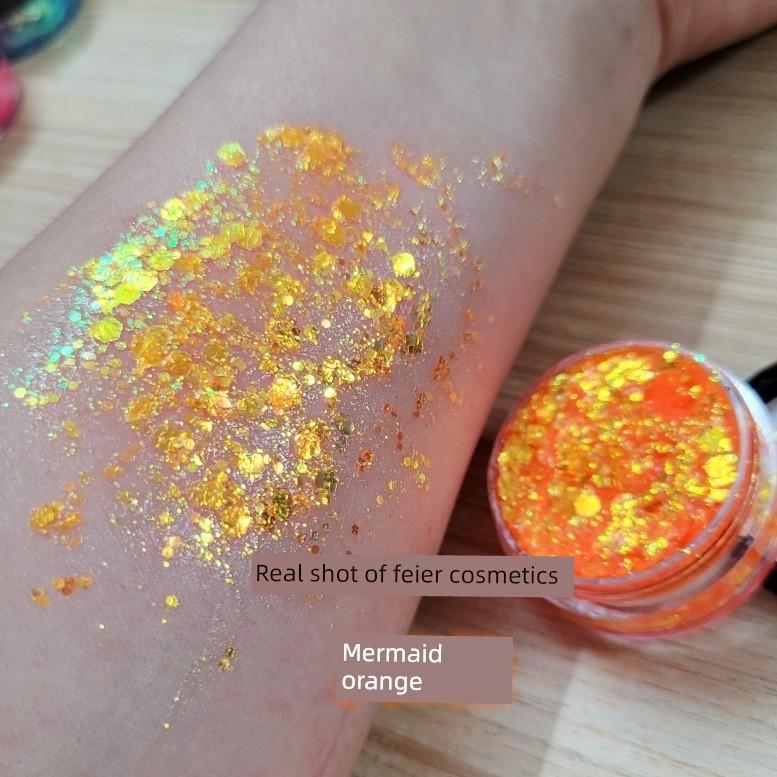 Stage Makeup, Eye Shadow, Glitter, Sequins, Stars, Glue-Free Face and Hair Makeup, Children's Day Cosmetics, Performance Makeup