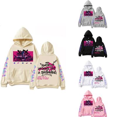 Sudadera con capucha informal, versátil y de moda para mujer, con parche de manga larga para uso diario.