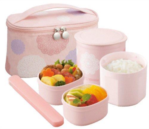 ZOJIRUSHI Insulated Lunch Box, Approximately 1 Rice Bowl Capacity, SZ-GC02-PD, Lace Pink