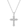 Elegant Cross Pendant Necklace Alloy Minimalist Design Adjustable Chain for Women Jewelry Gift Versatile Daily Wear
