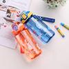 600ml Water Bottle Cartoon Animal Portable Safety Lock Straw Cup Kids Leak-proof Summer Drinking Jug for Outdoor Camping Travel