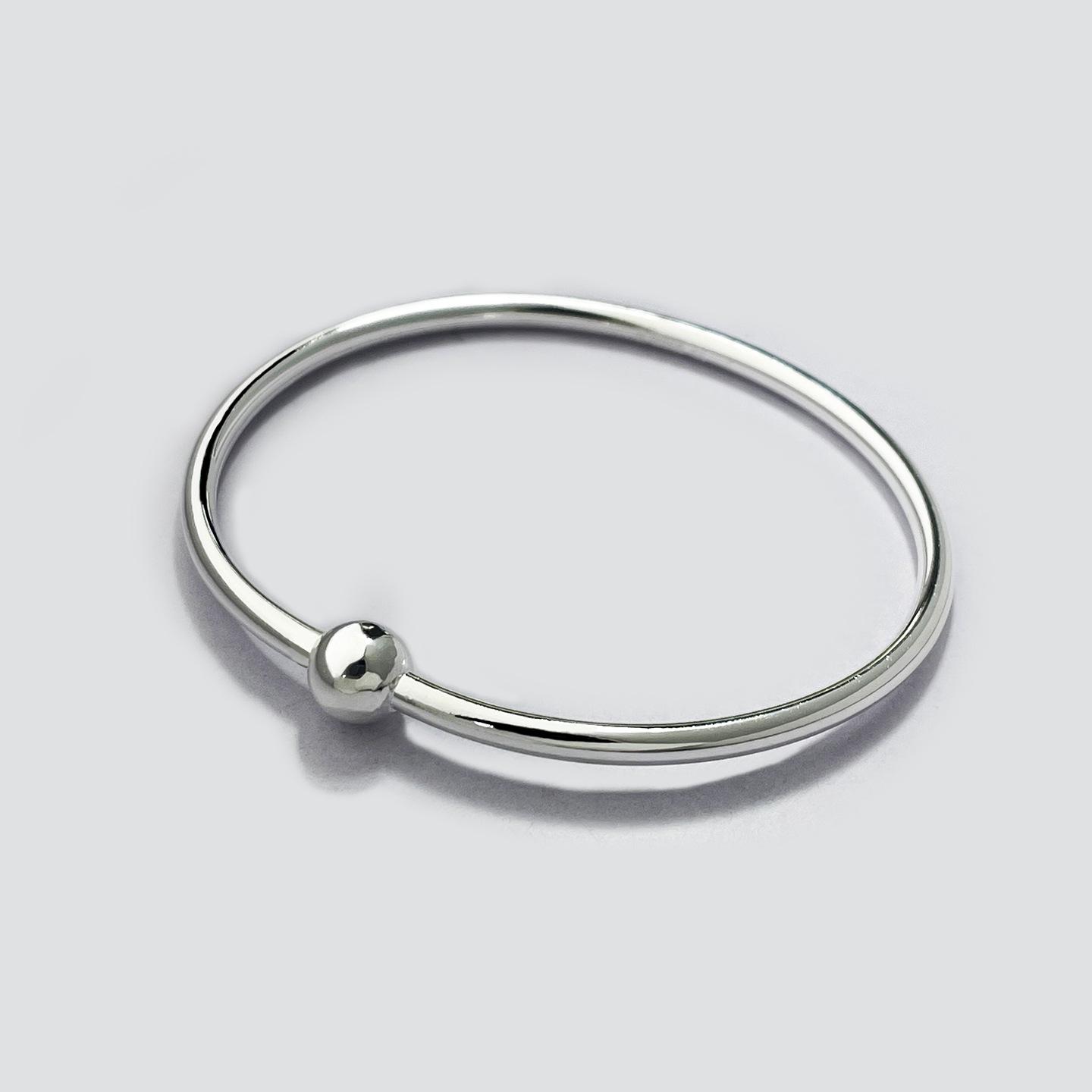 S999 Sterling Silver Adjustable Geometric Open Screw Bracelet 54