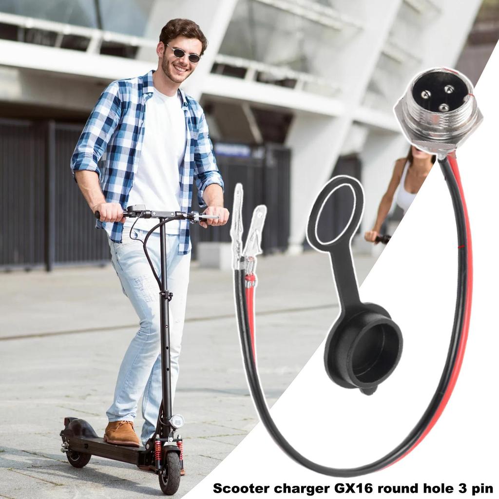 Aviation Head Scooter Charger Electric Scooter 3 Pin Charging Port Dustproof And Waterproof Design Charging Port Socket