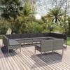 VidaXL Garden Lounge Set 12 Pcs, with Cushions, Wicker Resin Grey