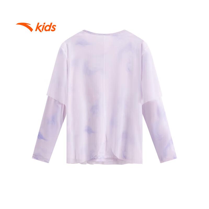 Anta Girls' 2025 Floral Faux Two-Piece Long Sleeve T-Shirt