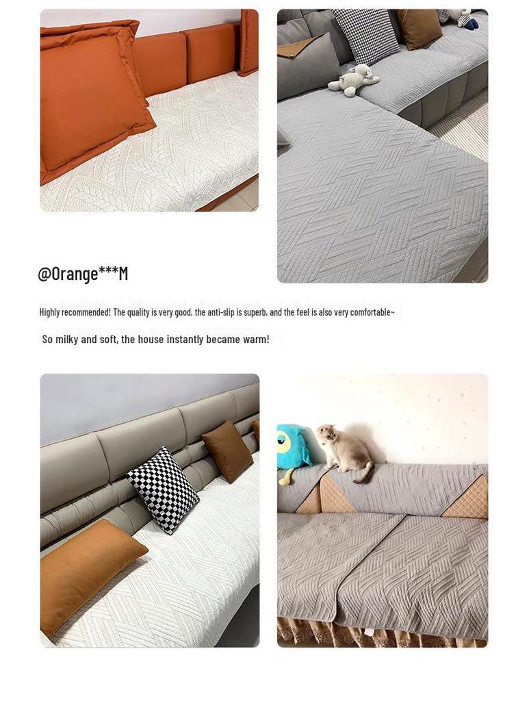 All-Season Non-Slip Pure Cotton Sofa Cushion - Solid Color, Japanese & Korean Design (2024 Model)
