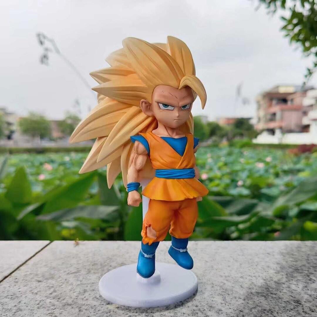 

In Stock Dragon Ball Z Anime Figure Super Saiyan Super Three Goku Action Figures Doll Desktop Model Toys Decoration Gift