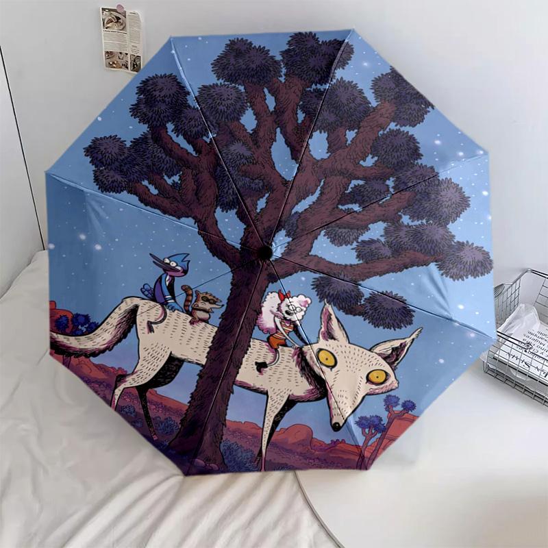 

1 PC Automatic Folding Umbrella - Cartoon Pattern, Portable & Foldable Design with 35 Ribs, Christmas Birthday Gifts