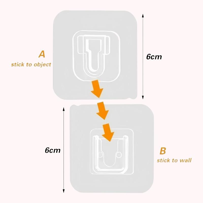 Double-Sided Adhesive Wall Hook Strong Traceless Hook Self Adhesive Invisible Hooks Kitchen Bedroom Organizer 1/5/10/20 Pairs