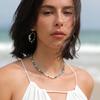 Summer Fresh And Elegant Turquoise Blue Turquoise Beaded Freshwater Pearl Collarbone Chain Niche Temperament Necklace Women