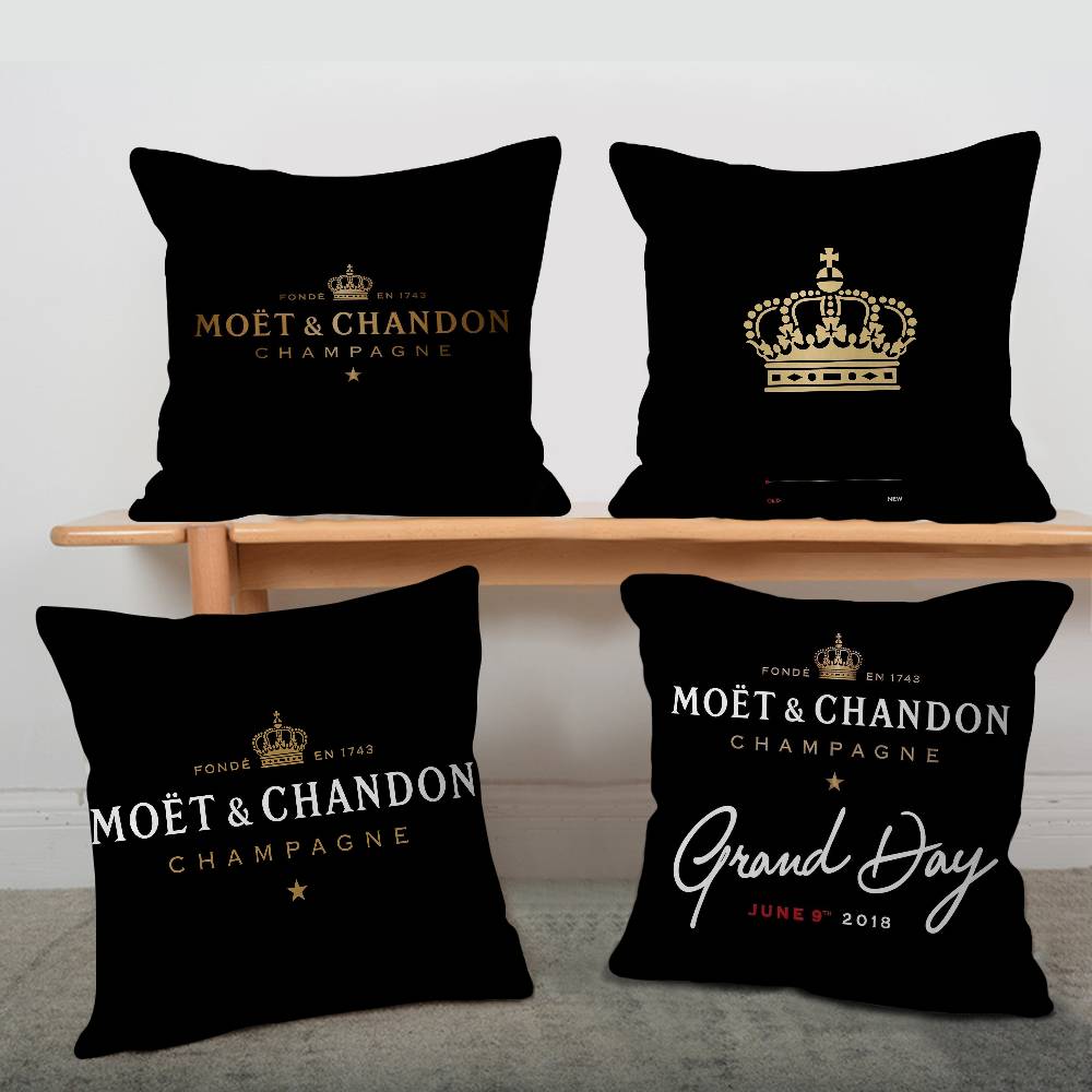 Marke M-Moet C-Chandon Luxus Kissenbezug Cartoon Geschenk Kissenbezug Schlafzimmer Zuhause Sofa Stuhl Sitz Dekor Kissenbezug