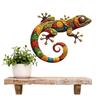 Lizards Wall Sculpture Metal Gecko Wall Art Metal Gecko Yard Garden Decoration for Garden Yard Fence Porch Exterior Walls Decor