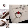 Chic Punk Style Skull Ruby Ring For Women Adjustable Copper Fashion Statement
