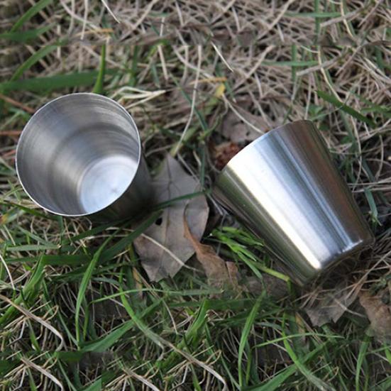 Outdoor Camping Wandern Polierter Edelstahl Whiskey Likör Becher für Flachmann