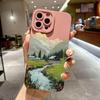 Rural Scenery PaintingFor iPhone 16 Pro Max 15 14 13 12 11 XS X XR 7 8 16 Plus SE 2020 16E Silicone Case Shockproof Soft Cover