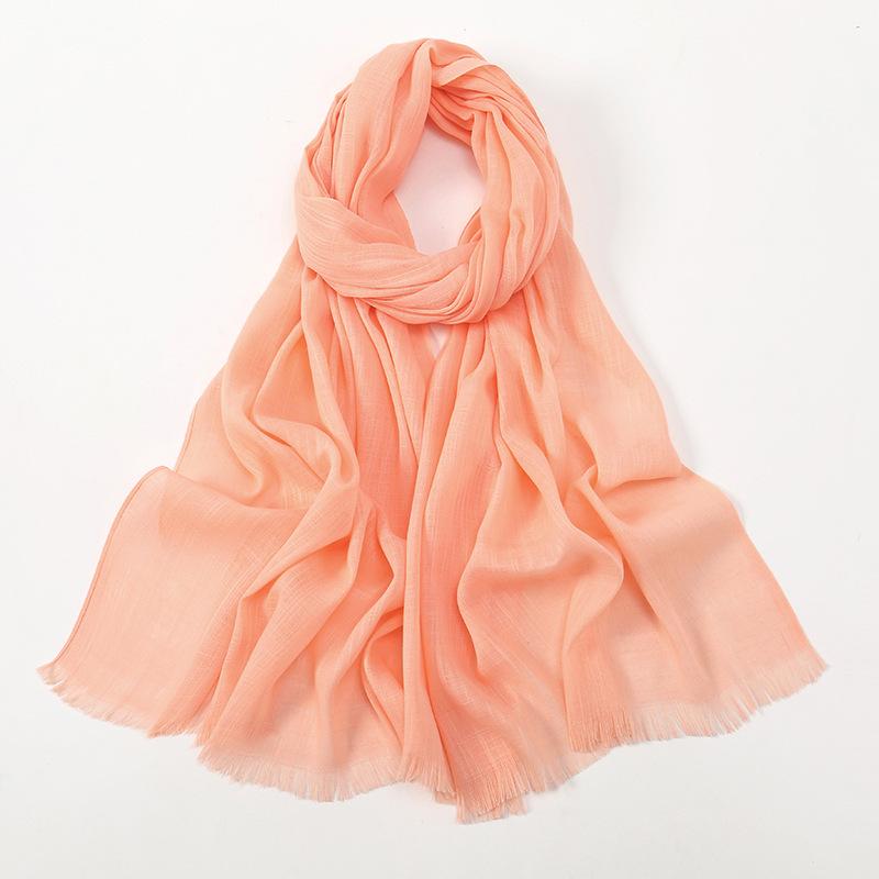 New Hot-selling Bamboo Cotton Solid Color Long Towel, Boutique Breathable Women's Versatile Bag Head Soft Scarf
