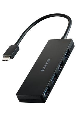 Elecom USB Hub USB3.2 (Gen1) 5Gbps USB-C Connection 4 Ports Bus Power 15cm Cable Black U3HC-H040BK