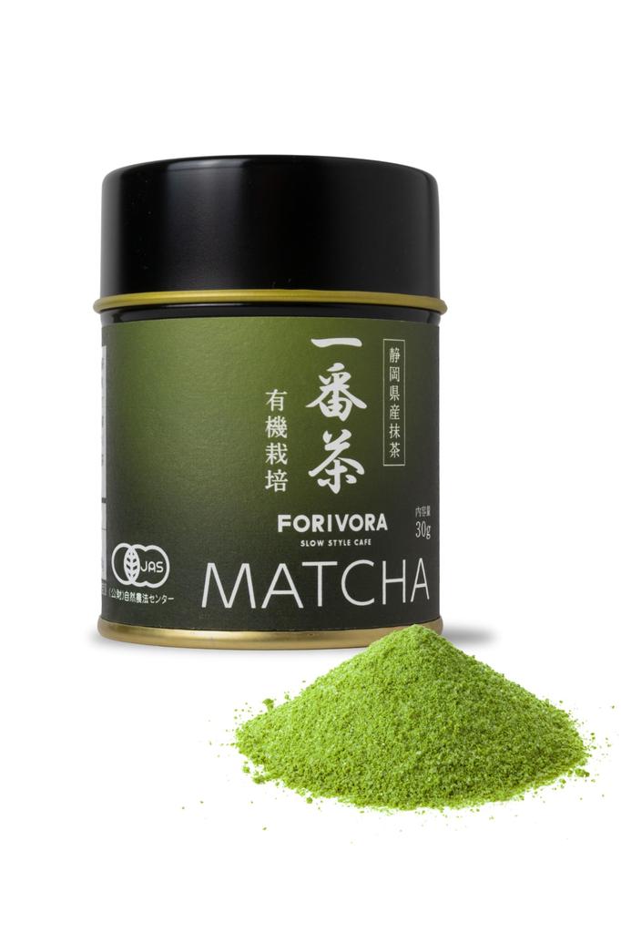 TAKE YOUR TIME FORIVORA Organic Matcha Powder First Flush Shizuoka Japanese Green Tea Pesticide-Free JAS Certified Canned 30g