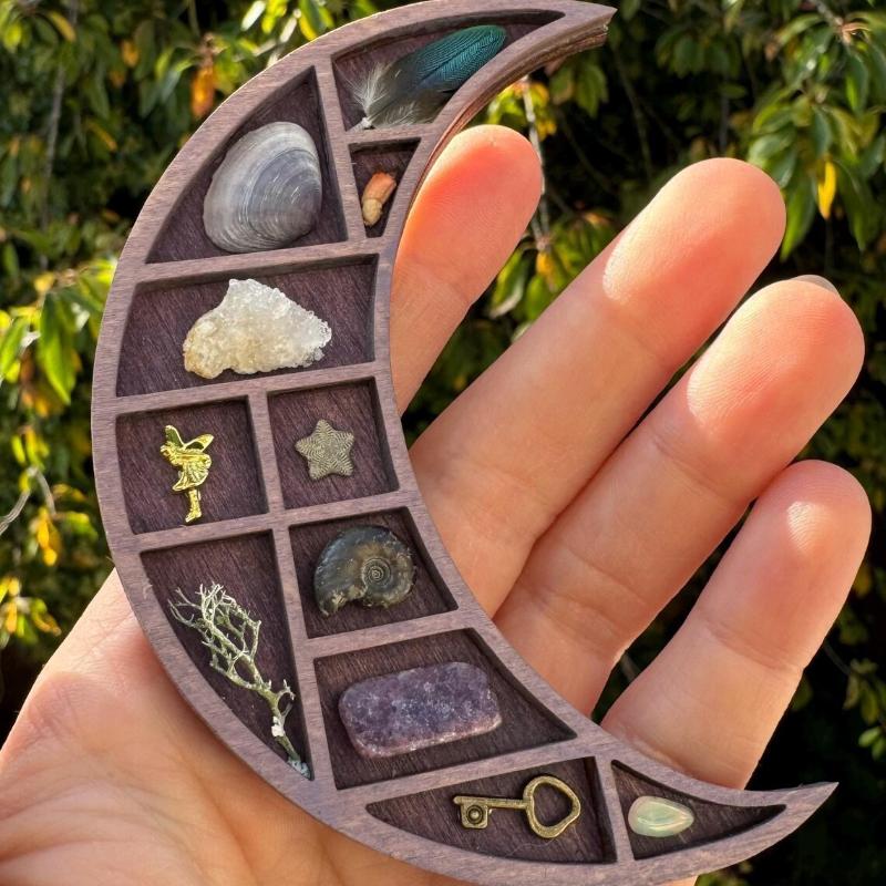 Multicolor Miniature Trinket Shelf Variety Grids Moon Mushroom Dollhouse Shelf Compartments