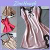 New Womens Satin Silk Sleepwear Pajamas Nightdress Lingerie Night Dress Skirt Y