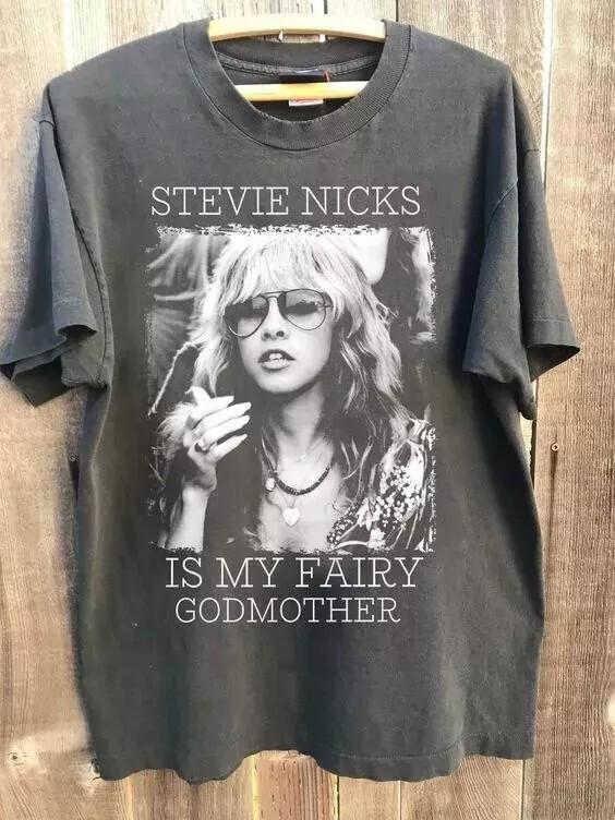 Stevie Nicks Band Shirt Retro Stevie World Tour Graphic Charcoal Tshirt Reprint Unisex T-Shirt XL