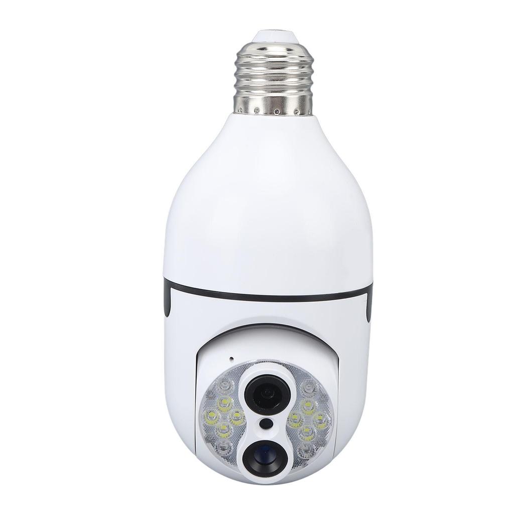 Dual Lens Security Camera WiFi 360 Degree Panoramic Al Human Tracking Light Bulb Camera 110‑240V