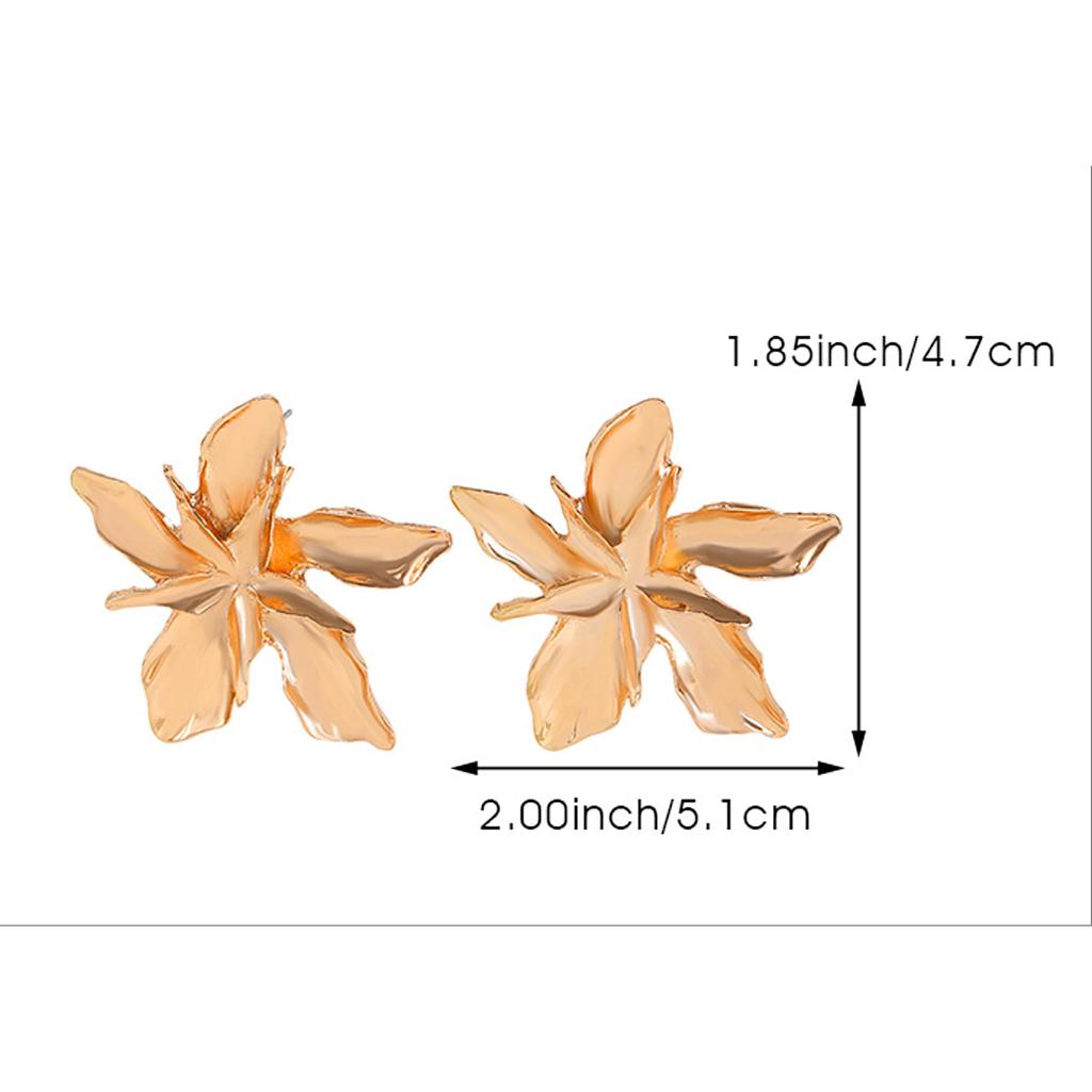 Retro Exaggerated Luxury Alloy Irregular Flower Earrings For Women