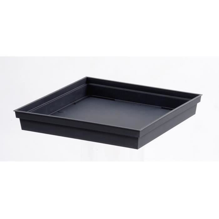 XXL Square Flower Pot 43 Cm - EDA - Tuscany - 98 L - 43.3 X 43.3 X H. 80 Cm - Anthracite Grey