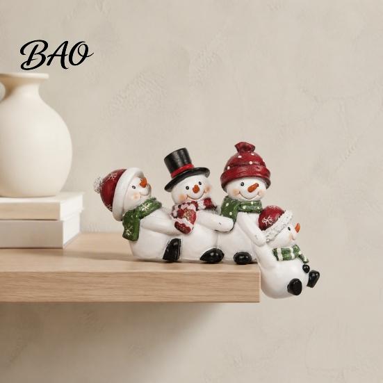 Indoor Festive Window Displays Christmas Table Edge Sitter Figurine, Tug of War Hanging Character Decor, Snowman Humorous Xmas Party Favors