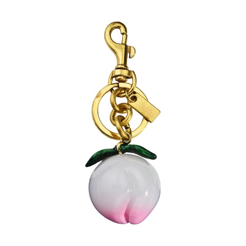 Creative Peach Design Keychain Decorative Resin Fruit Bag Pendant Decoration Stylish Key Organiser Backpack Ornament