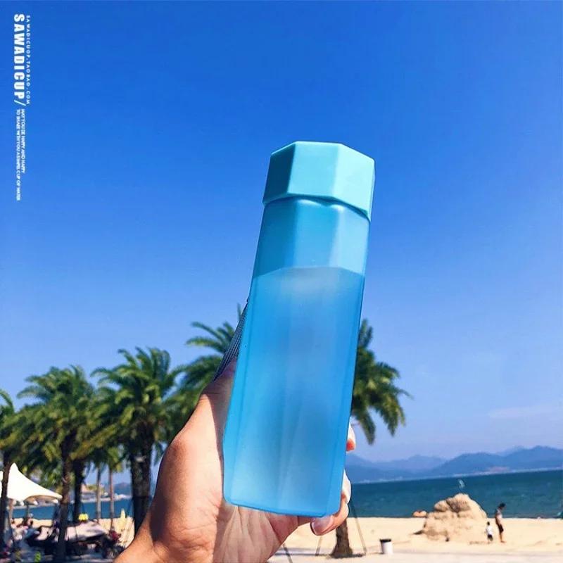 

Matte Outdoors Sport Water Bottle with Rope Leak Proof Portable Water Bottles Travel Hiking Camping Bottle Fruit Juice Water Cup 300ml