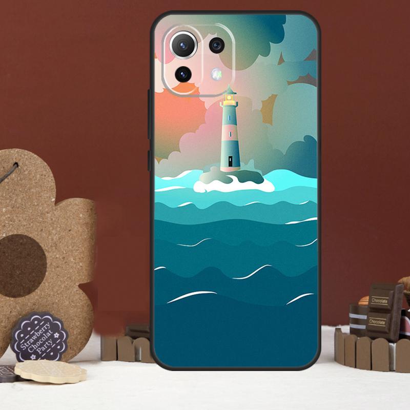 Abstract art highway lighthouse Case For Xiaomi 15 14 Ultra 13T 14T 15T 17 Pro Max POCO X7 Pro X5 X6 F5 F6 F7 F8 Ultra Cover