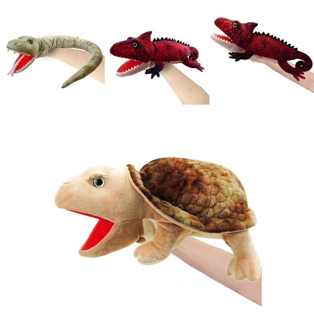 Pupazzo da Mano Lucertola Carino Peluche Giocattolo Per Bambini Narrazione Rettile Animale di Peluche Per Scuola Materna e Genitorialità Serpente Pitone Bambola Tartaruga)