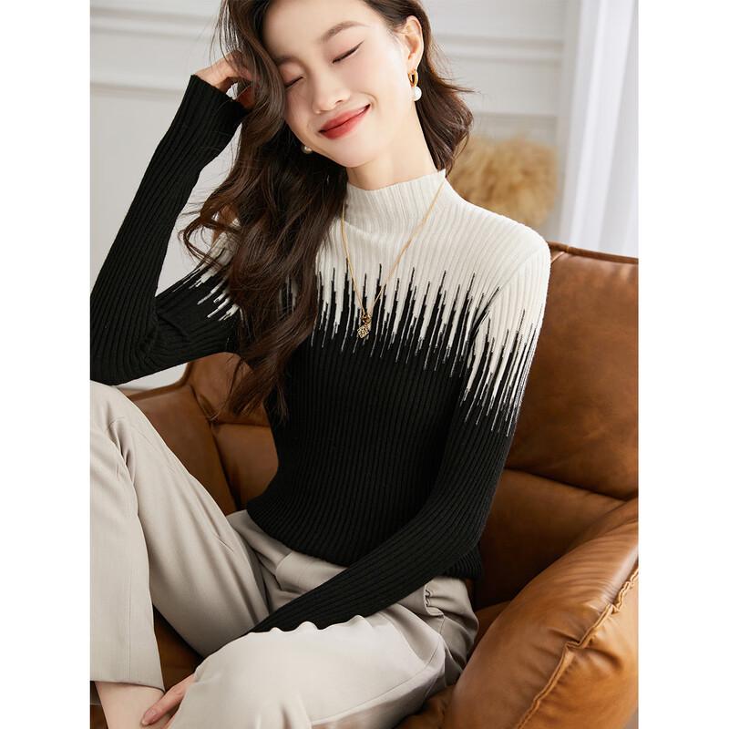 Srcr Women's Semi-High Collar Fine Wool Blend Sweater