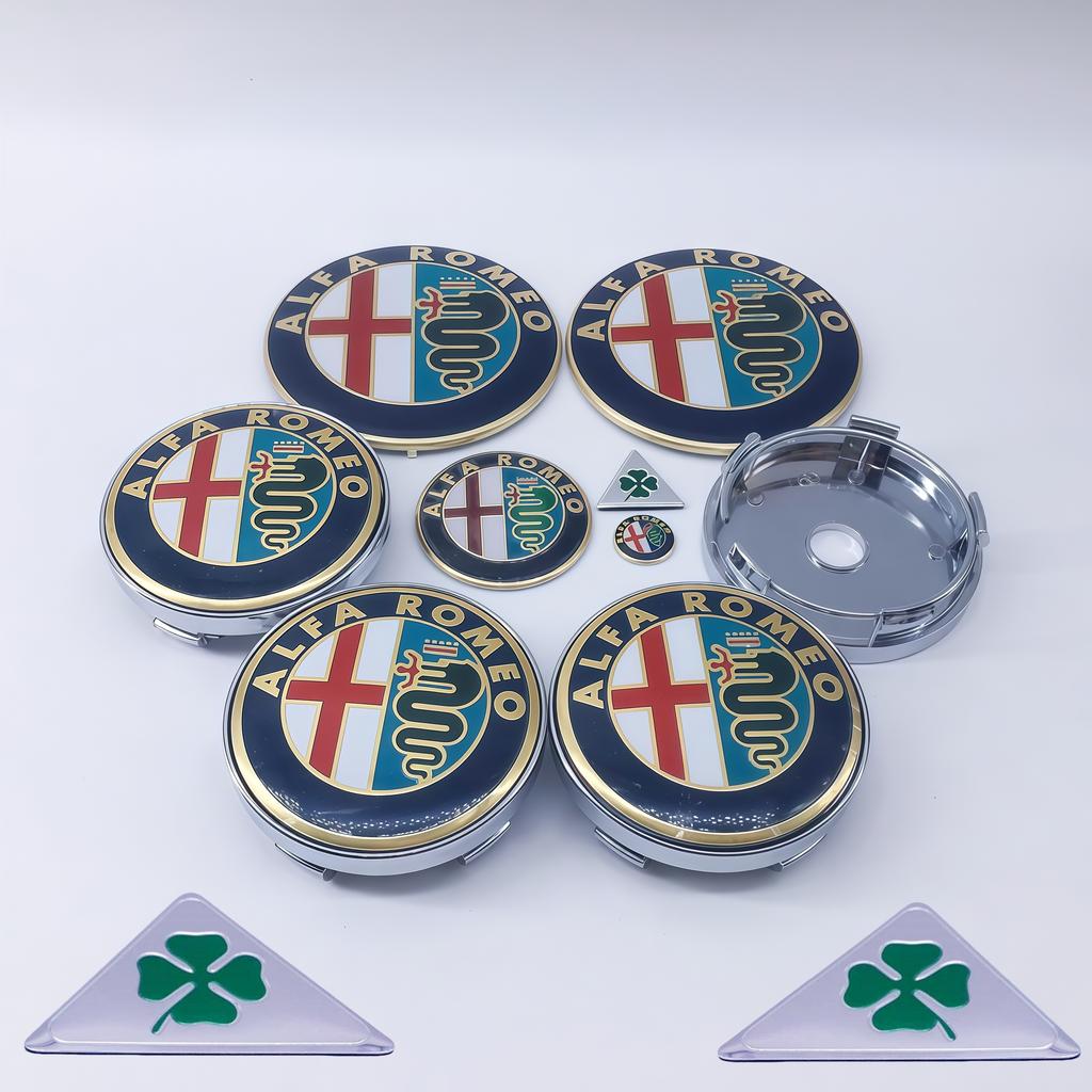1Set 11pcs Wheel Hub Cover Caps Decoration Stickers for Alfa Romeo GTAM 159 147 156 166 Sizes 14mm-74mm Modification Accessories