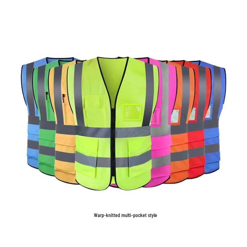 Children's Multi-Pocket Reflective Mesh Vest for Road Construction Sites
