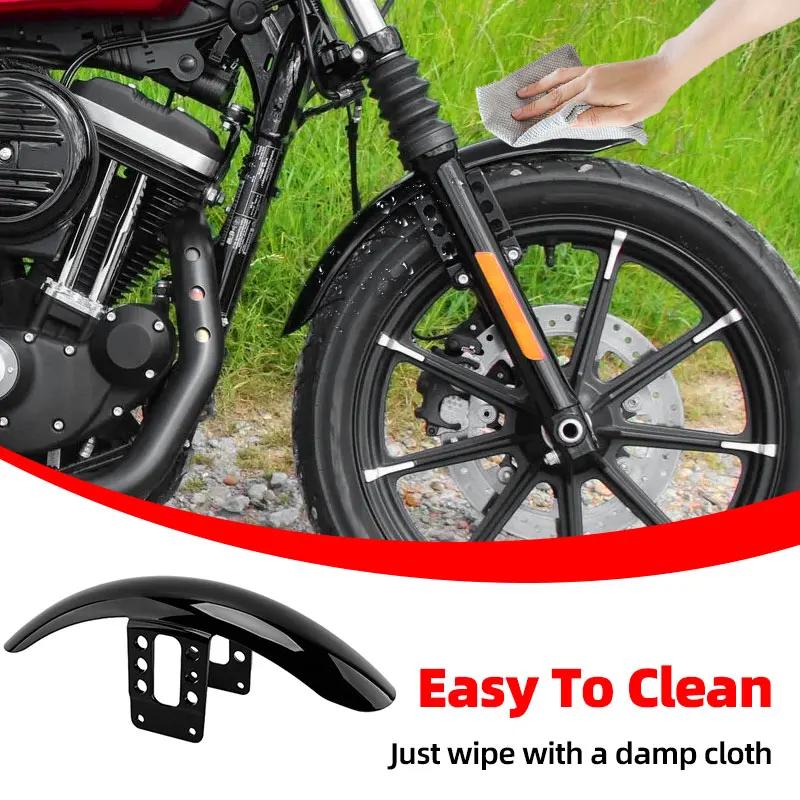 Gloss Black Motorcycle Front Fender Mudguard Splash Guard Cover ABS For Harley-Davidson Sportster XL 883 XL1200 48 72 1988-UP