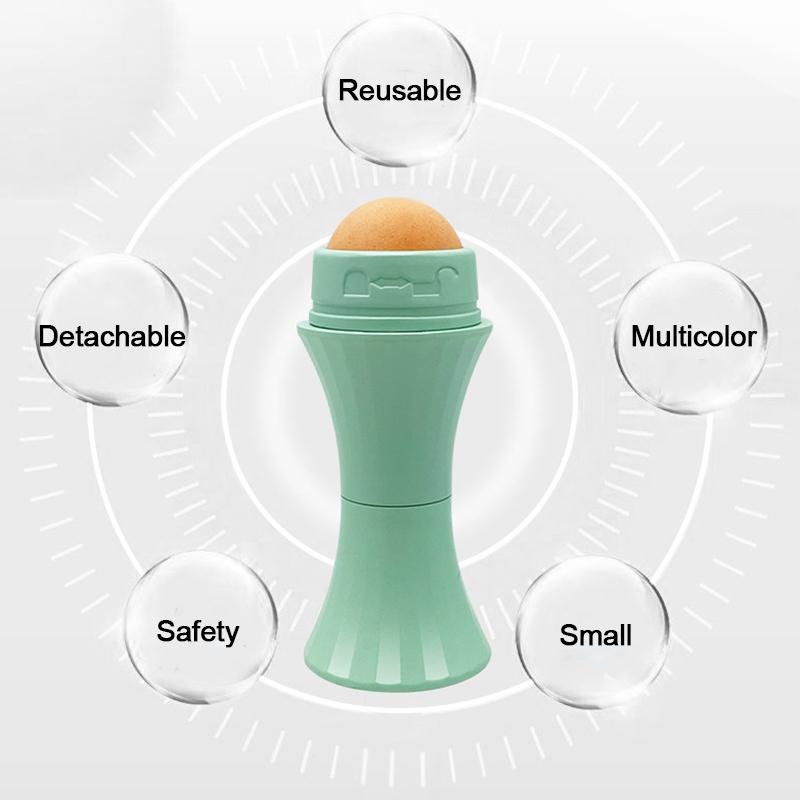Natural Volcanic Face Roller Absorbing 2 in 1 Oil Control Matte Makeup Skin Care Tool Facial Cleaning Oil Absorption Roller Ball