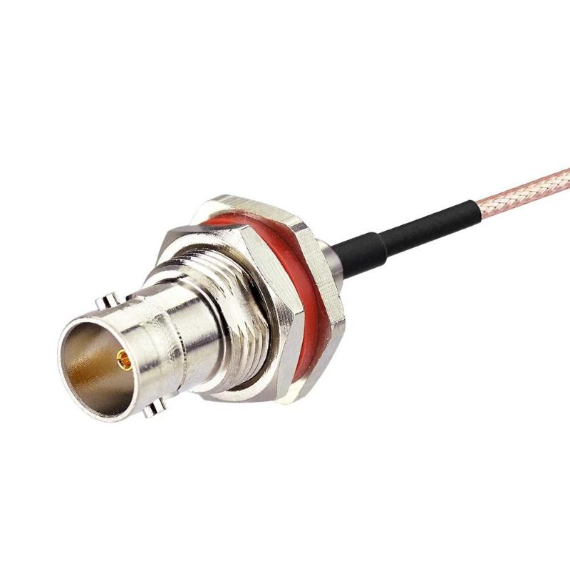 1Pcs Sma / Rp-Sma Male / Female Plug To Bnc Female With Nut Bulkhead Jack Extend Rg316 Rf Coaxial Cable Connector