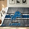 Detroit Lions Logo Print Flannel Blanket High Quality Warm Comfortable Cover for All Seasons Perfect for Gifts Home Decor