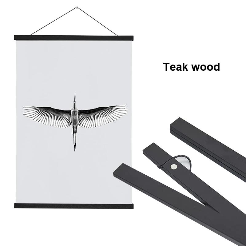 

1шт магнитная деревянная вешалка для картин рамки постеры фотографии настенное искусство холст печать картины тиковое дерево сосновое дерево гостиная домашний декор 21cm чёрный