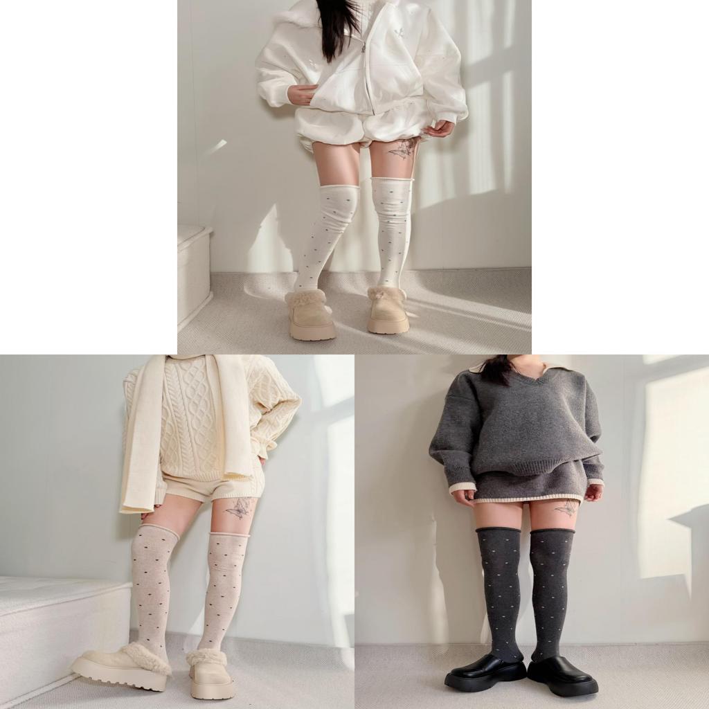 Duvet Fleece Thickened Winter Stacking Socks For Women With Warm Cotton Material