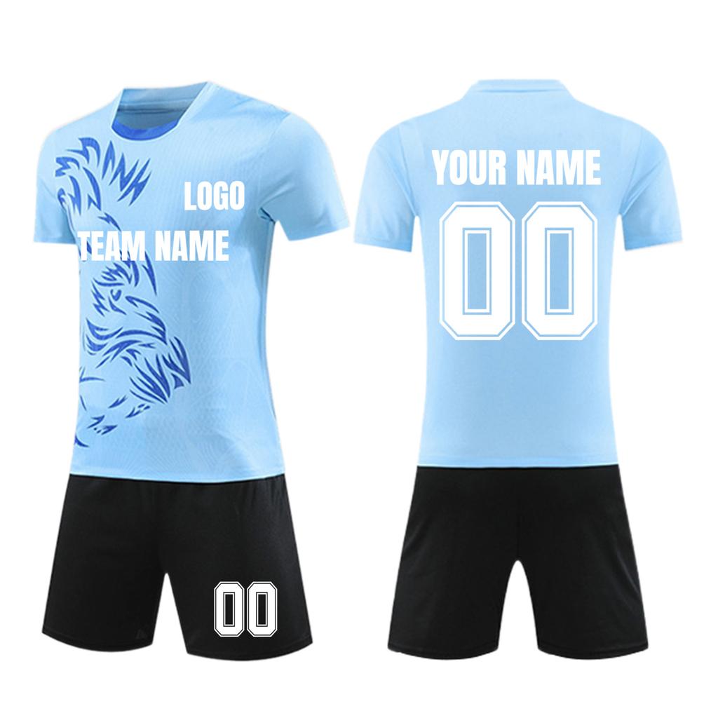 Personalisierte Shirts Kit Herren Mädchen mit Namen Nummer benutzerdefinierte Fußballtrikots für Jungen Trainingsanzug