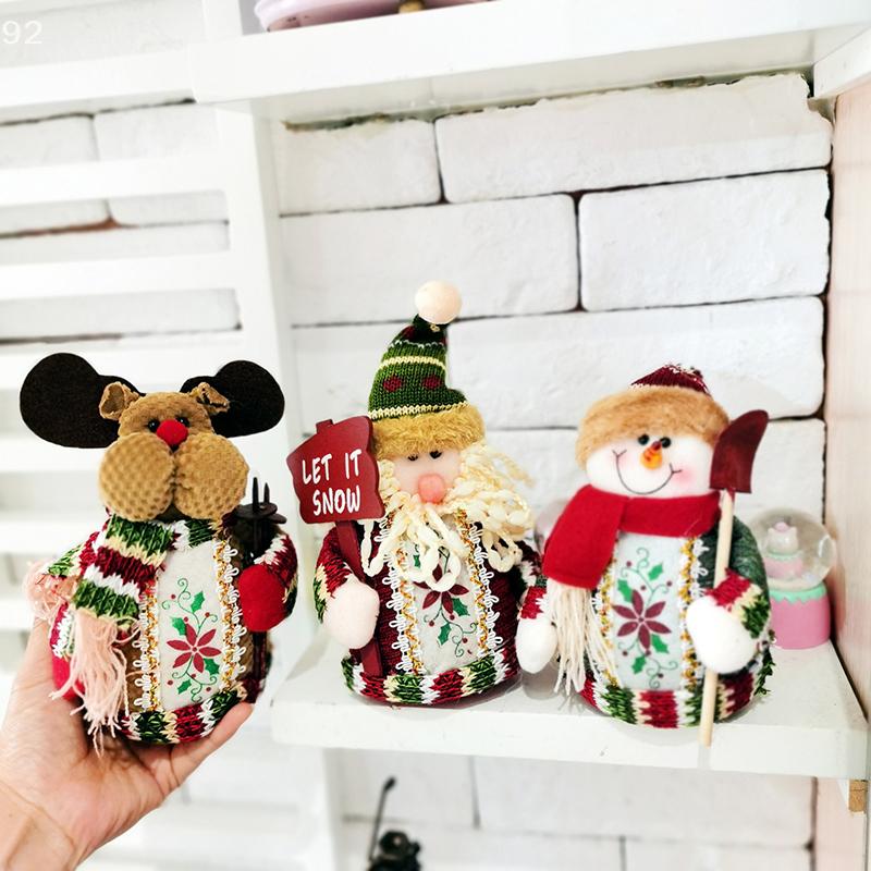 New Christmas Dolls Tree Decor New Year Ornament Reindeer Snowman Santa Claus Sitting Doll Decoration Merry Christmas
