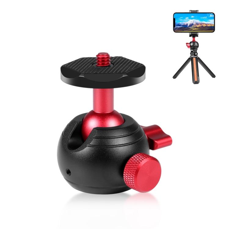 PULUZ 360 Degree Panoramic Metal Tripod Ball Head Adapter(Red) красный